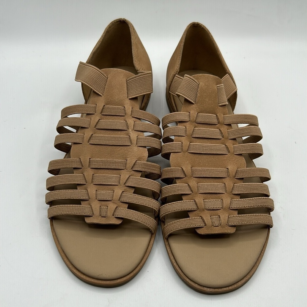 Eileen Fisher Tan Woman's‎ Rato Gladiator Nubuck Leather Sandals Size 8 New! - Picture 2 of 7